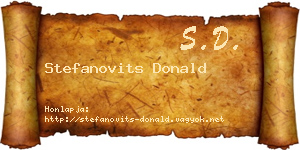 Stefanovits Donald névjegykártya